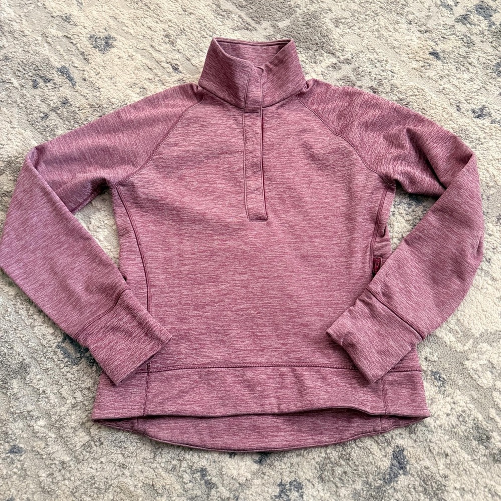 Mountain Hardwear Sweatshirt Womens Small Pink Henley Thumbholes Zip Pocket - Picture 1 of 16